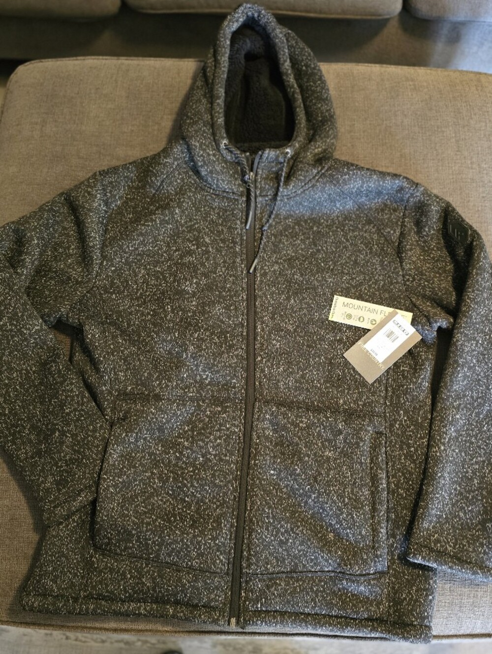 Free Country Men's Hooded Zip Jacket in Heather Charcoal